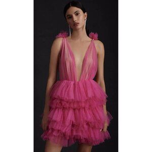 MILLIA LONDON Women's Paige Tiered Tulle Mini Dress In Pink